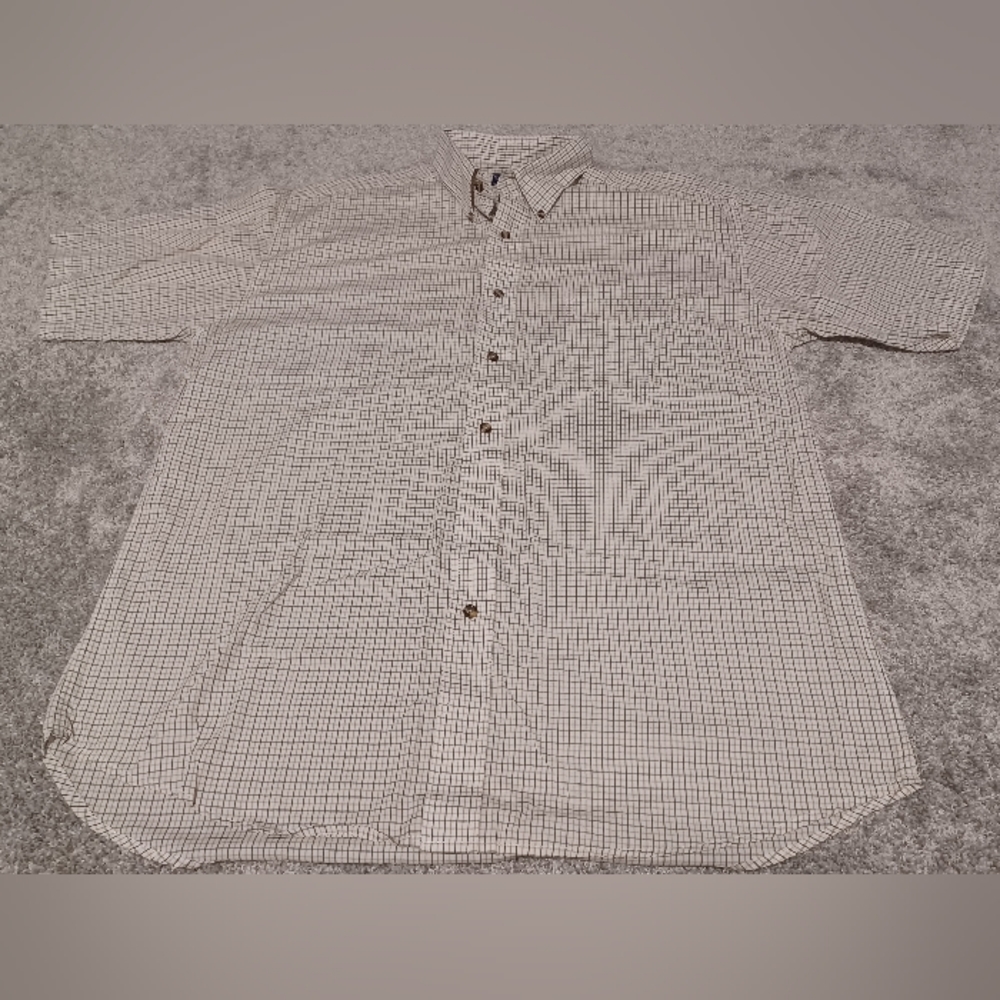 Vintage 90s Denver Hayes Plaid Button Up Short Sleeve Shirt 》Size: L